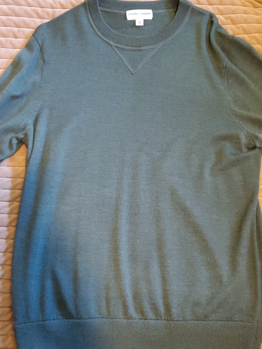 Men's Crewneck Sweater in Olive Green